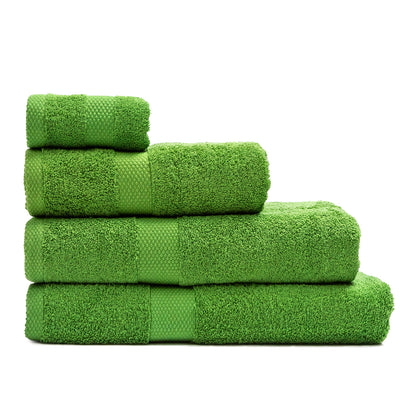 Green towel with hanger 100% cotton 500 gr/m2