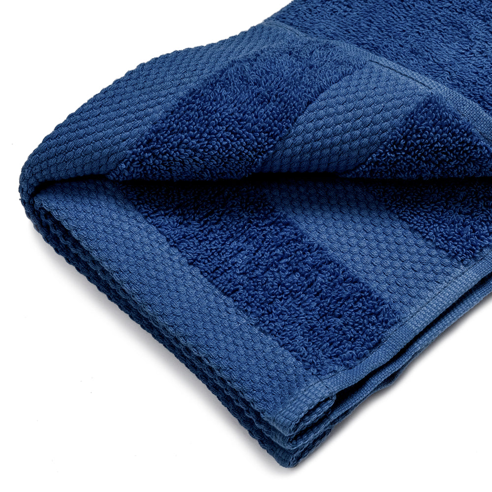 Serviette bleu marine avec cintre, 100% coton, 500 gr/m2