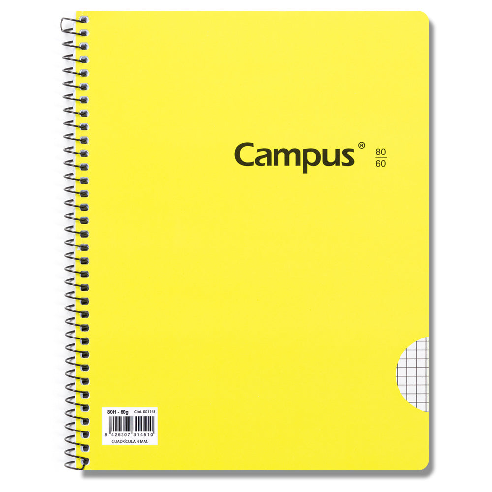 Campus Basic Cover Spiral Notebook A5+ (16 x 22 cm) 80 sheets 60g 4 mm grid