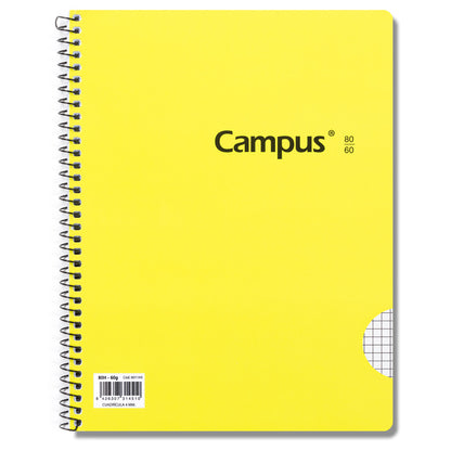 Carnet à spirale Basic Cover Campus A5+ (16 x 22 cm) 80 feuilles 60g Quadrillage 4 mm