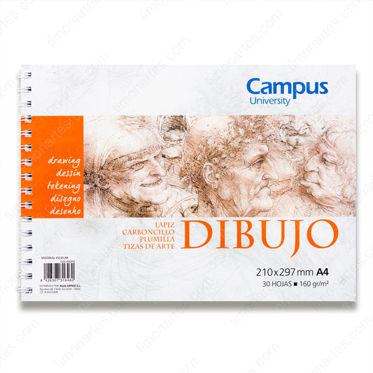 Drawing Notebook/Drawing Block/A4,29.7x21cm/30 sheets,160 gr/Campus
