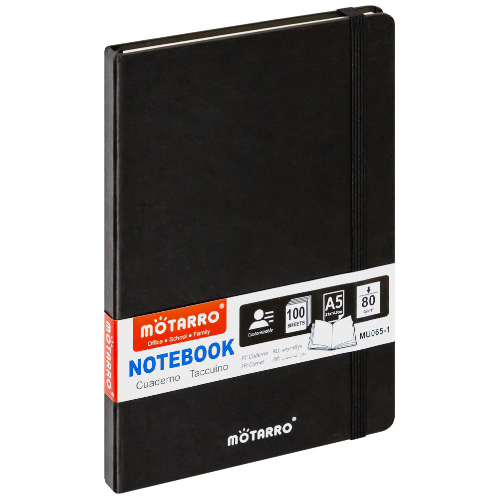 Notebook Notepad 80gr 100 sheets A5 black