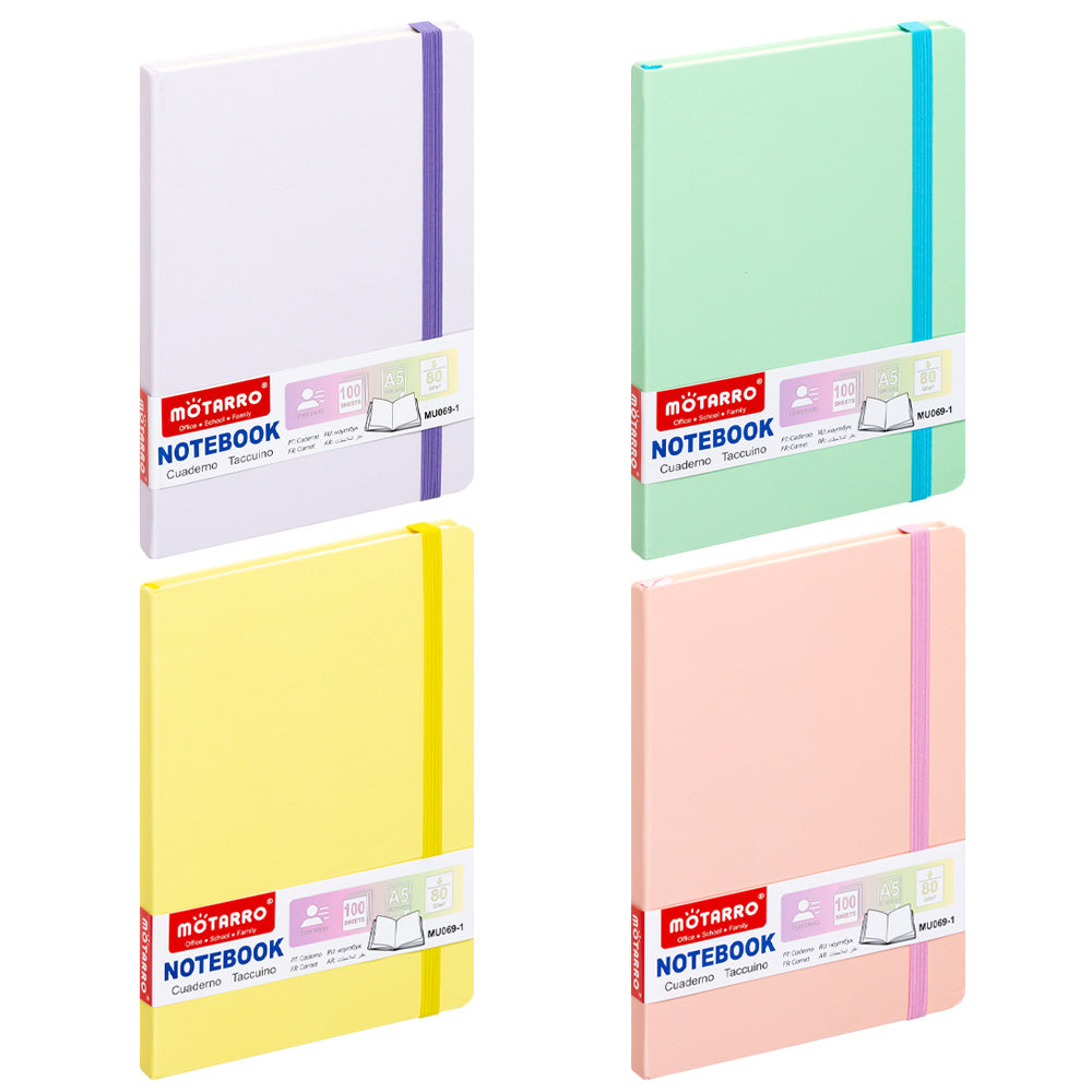 Cuaderno Bloc de notas 80gr 100hojas A5 Pastel surt Pack de 4 colores