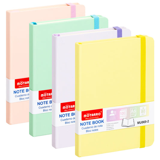 Carnet Bloc Notes 80gr 100 feuilles A6 Pastel Assorti Pack de 4 couleurs