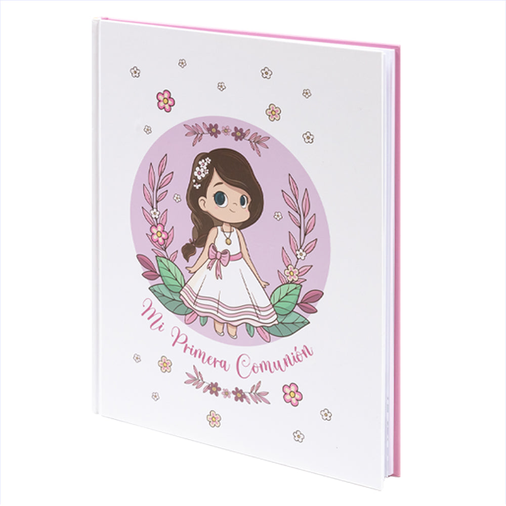 Coffret mallette fille première communion + cahier de pense-bête