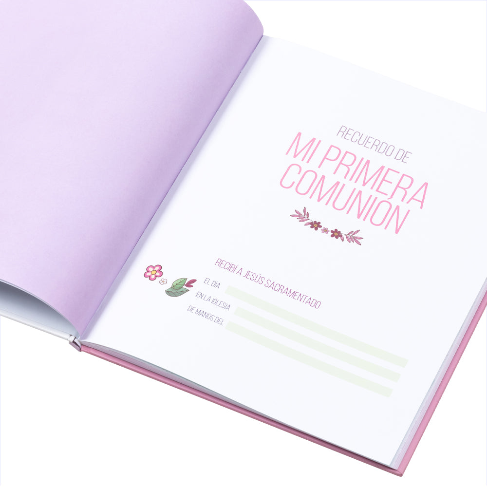 Coffret mallette fille première communion + cahier de pense-bête