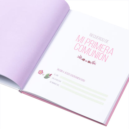 Coffret mallette fille première communion + cahier de pense-bête