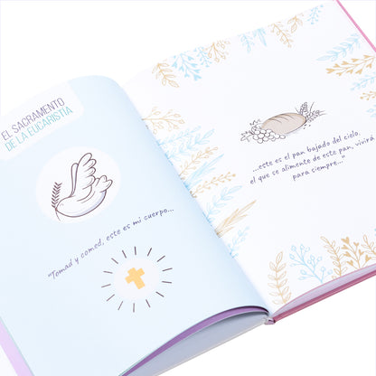 Coffret mallette fille première communion + cahier de pense-bête