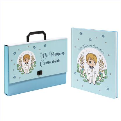 Set briefcase + boy's first communion reminder book