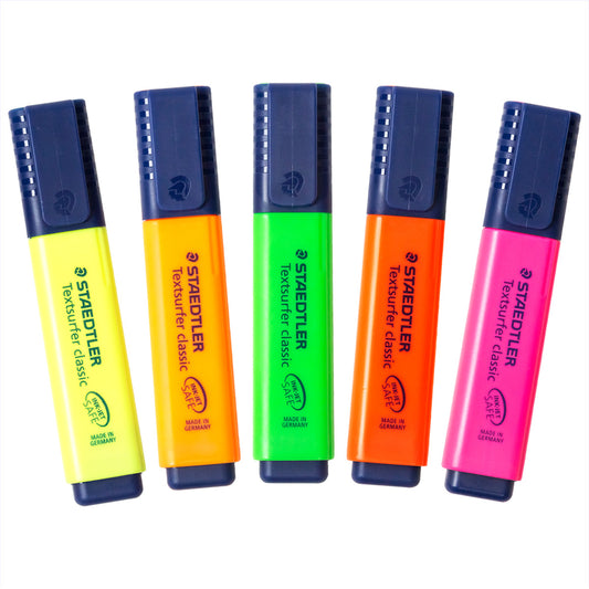 Pack de 5 couleurs Marqueur fluorescent 1-5 mm Staedtler Textsurfer classic