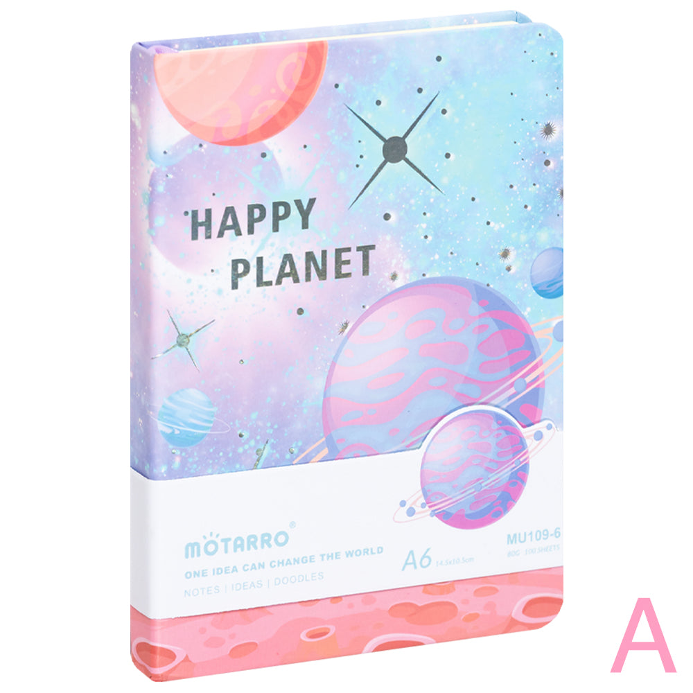 Cuaderno Bloc de notas Happy planet 80gr 100hojas A6 (14,5x10,5cm)  4 Diseños disponibles