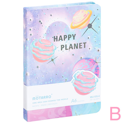 Cuaderno Bloc de notas Happy planet 80gr 100hojas A6 (14,5x10,5cm)  4 Diseños disponibles