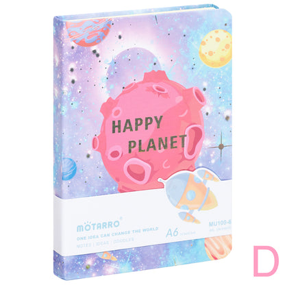 Cuaderno Bloc de notas Happy planet 80gr 100hojas A6 (14,5x10,5cm)  4 Diseños disponibles