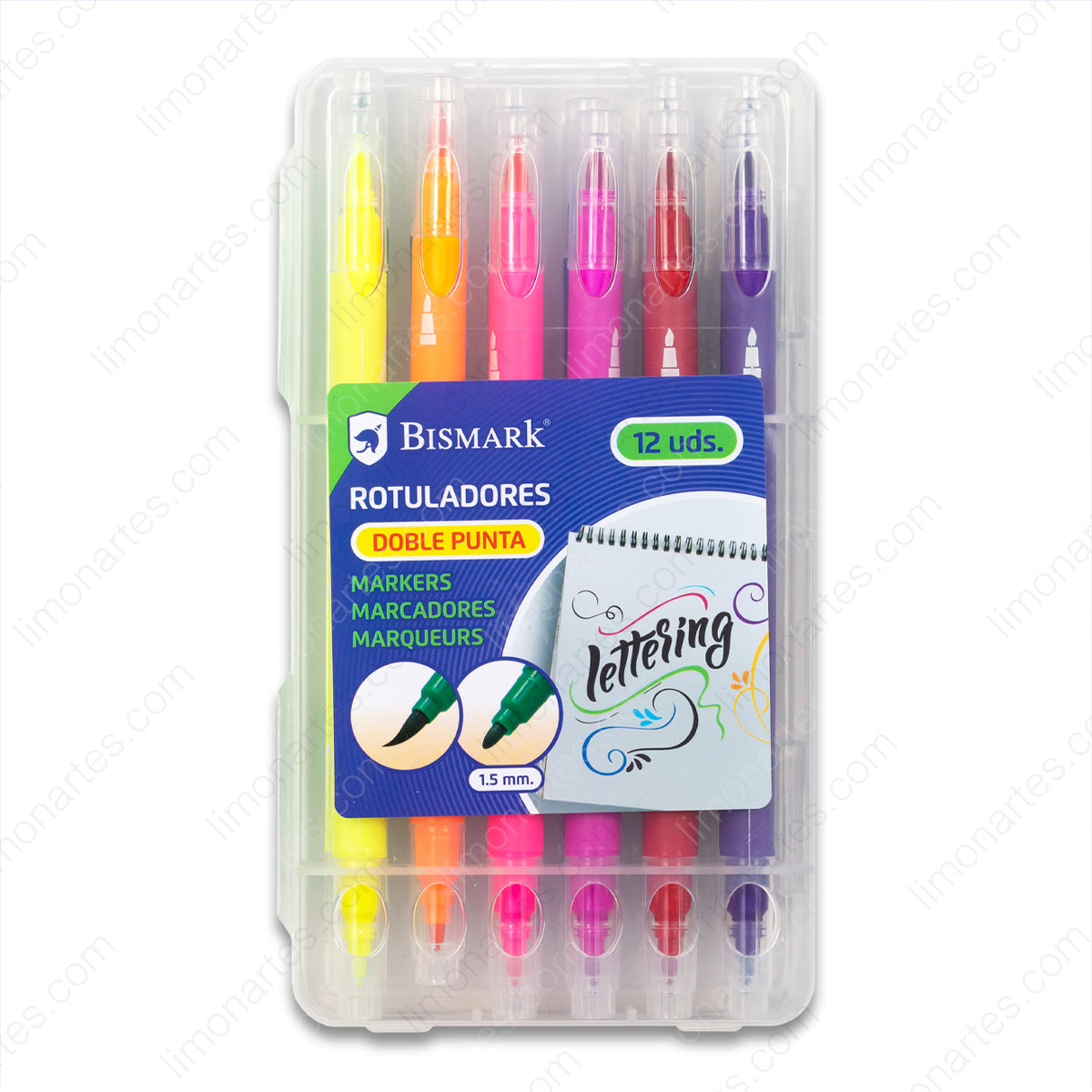 Bismark Rotuladores Doble punta 1.5mm/ Para lettering set 12 unidades - LIMÓN ARTES