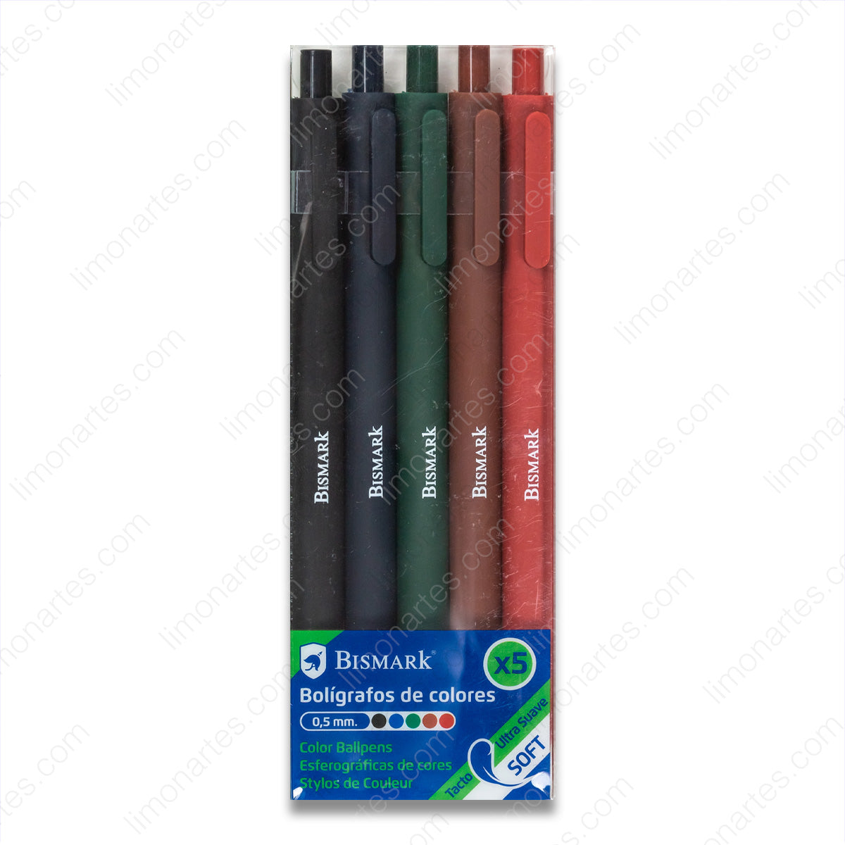 Bismark Set 5 Bolígrafos de colores 0.5 mm - LIMÓN ARTES