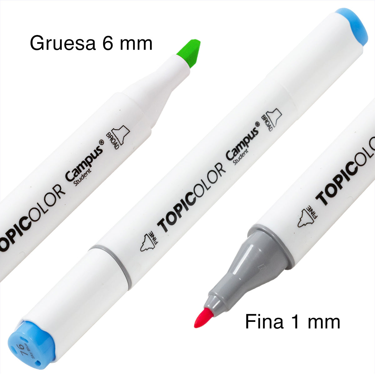 Campus Topicolor Double Tip Markers Fine and Thick 1-6 mm 12 Colors