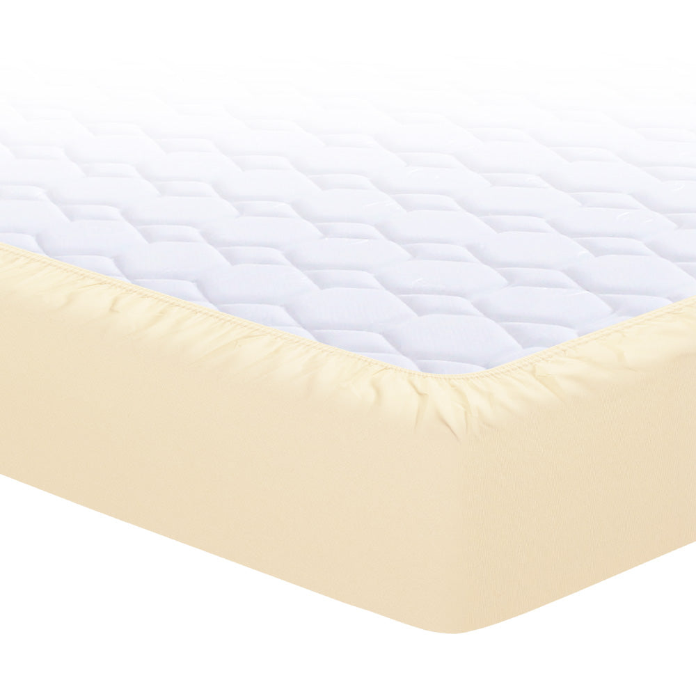 Beige fitted sheet