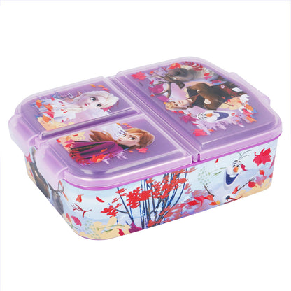 Stor Frozen II Boîte à sandwich multiple / 300 ml avec 3 compartiments / Sans BPA / Boîte à lunch pour enfants / École / Crèche