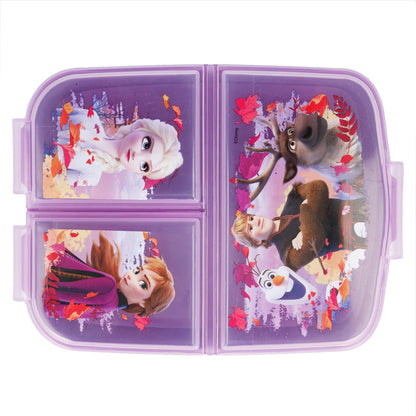 Stor Frozen II Boîte à sandwich multiple / 300 ml avec 3 compartiments / Sans BPA / Boîte à lunch pour enfants / École / Crèche