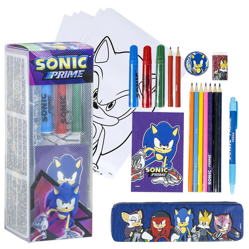 Ensemble de papeterie de coloriage Sonic Prime pour enfants