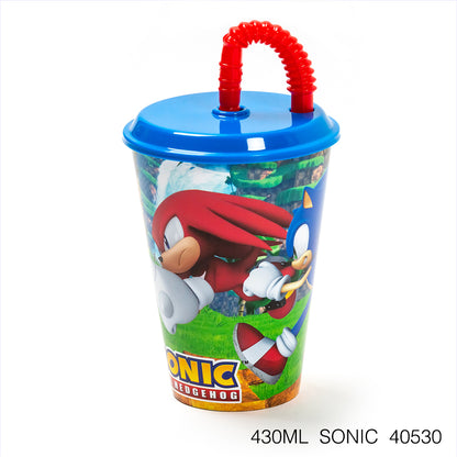 Vaso infantil reutilizable con tapa y pajita de 430 ml Serie Disney Stor - LIMÓN ARTES