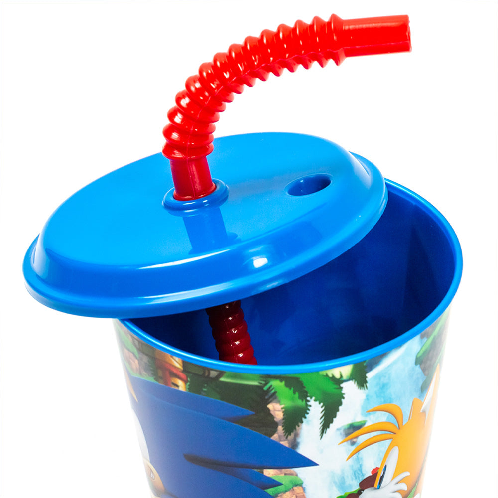 Vaso infantil reutilizable con tapa y pajita de 430 ml Sonic