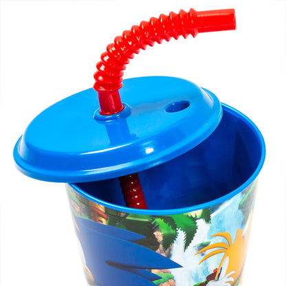 Gobelet enfant réutilisable avec couvercle et paille 430 ml Sonic