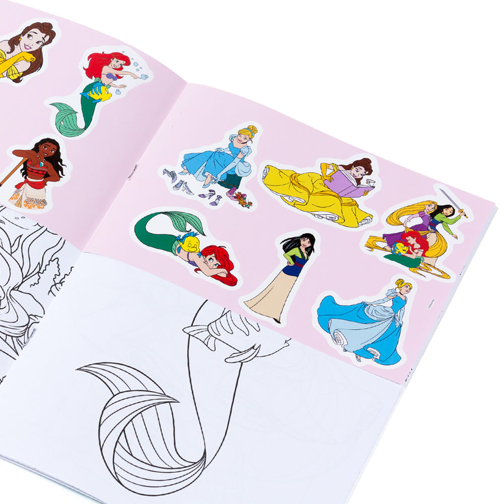 Disney Princess Coloring Book with Stickers / Kids Painting Book with Stickers / DIY Art Drawing