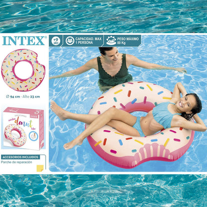 Pink donut pool float 94x23 cm