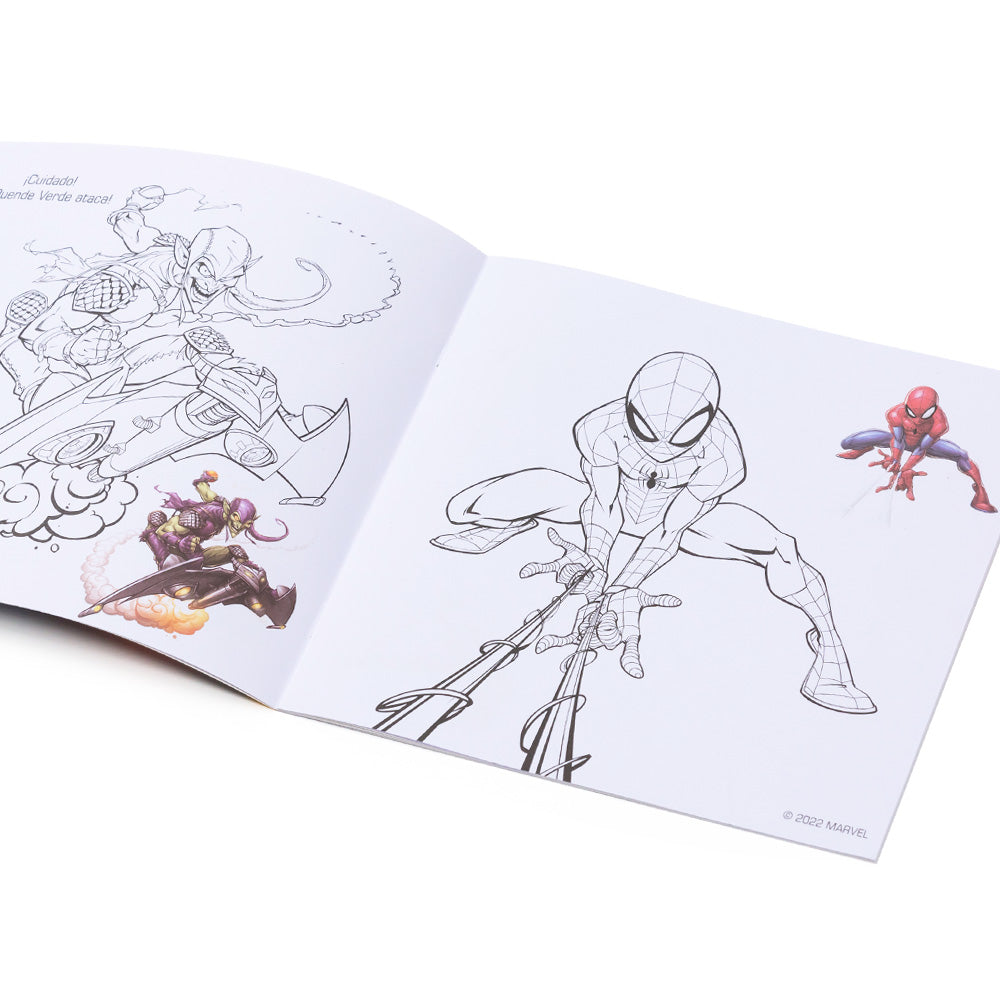 Libro de pintar infantil con pegatinas / Dibujo artístico DIY Spider-Man