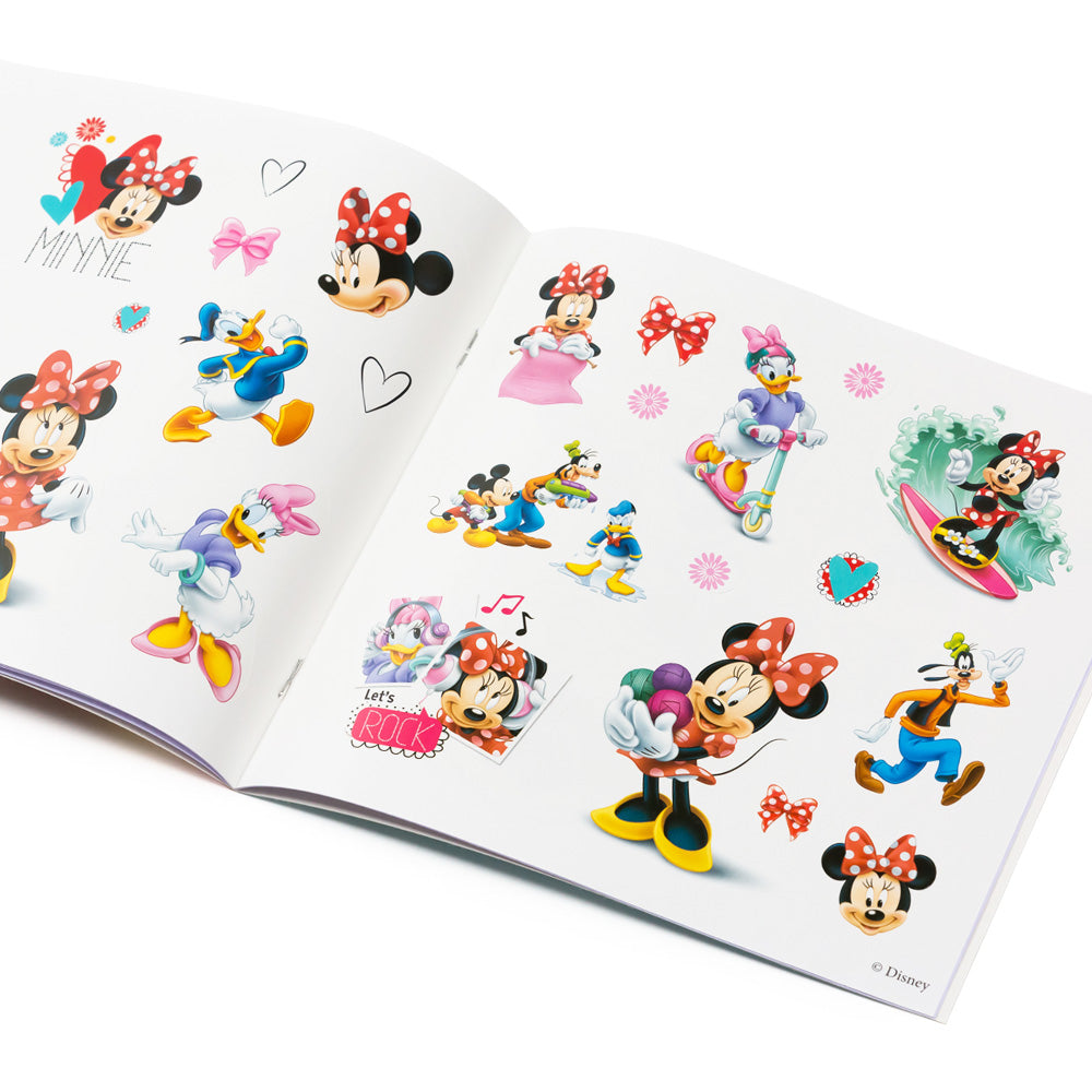 Children's coloring book with stickers / DIY Minnie Mouse art drawing