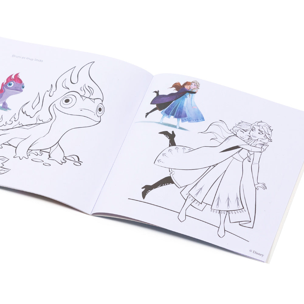 Libro de pintar infantil con pegatinas / Dibujo artístico DIY Disney Frozen II