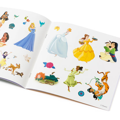 Libro de pintar infantil con pegatinas / Dibujo artístico DIY Disney Princesas