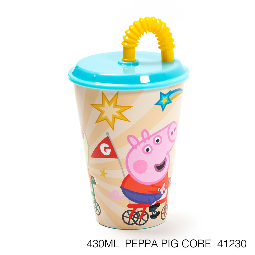 Vaso infantil reutilizable con tapa y pajita de 430 ml Serie Disney Stor - LIMÓN ARTES