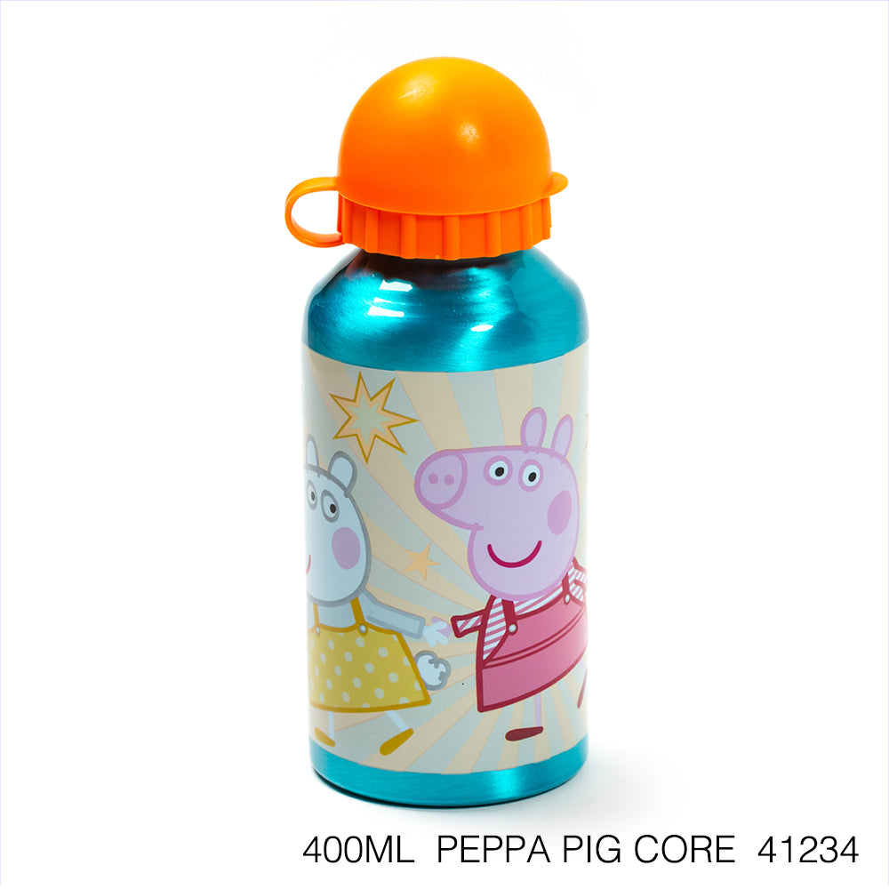 Disney Botella de agua 400 ml de aluminio con boquilla retráctil/ Escuela/Guardería/Varios patrones disponibles - LIMÓN ARTES