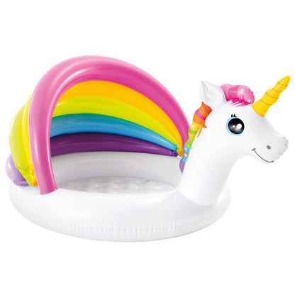 Children's Inflatable Pool With Unicorn Parasol 127x102x69 cm