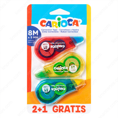 Carioca Correction tape/8mx5mm/Pack 3 units