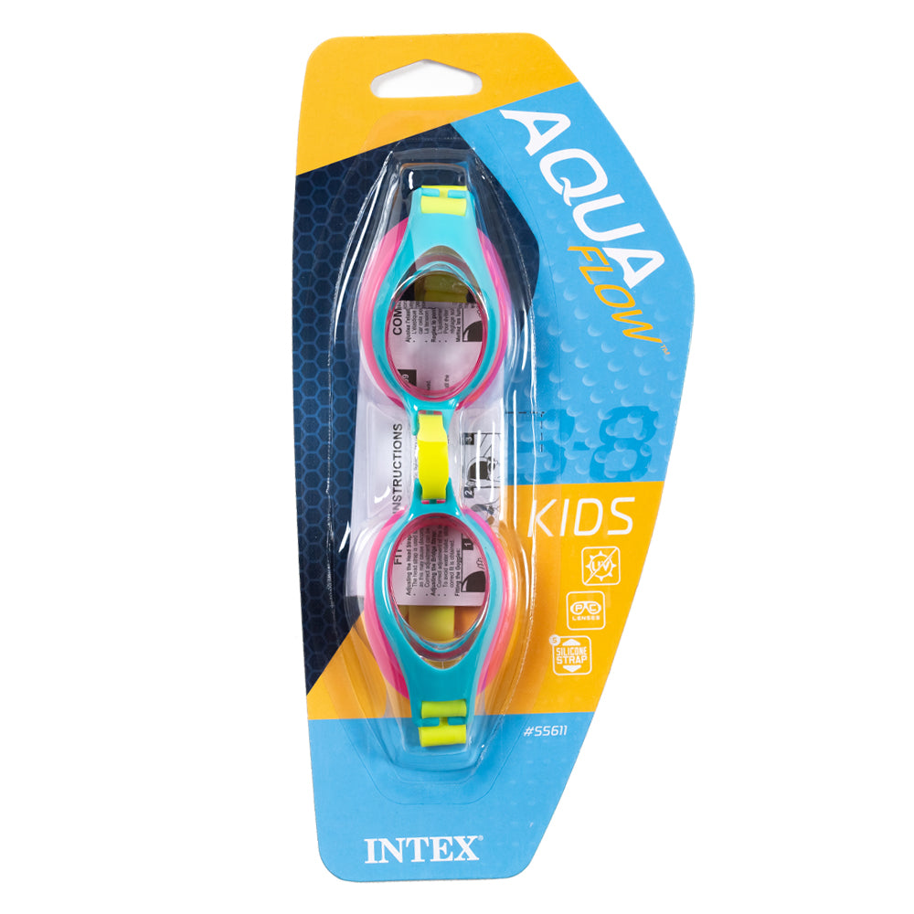 Intex play Aqua flow swimming goggles 3-8 years / Protection against UV rays / Multicolor design