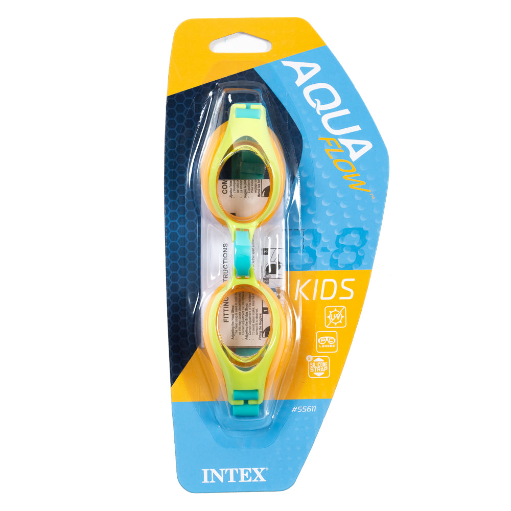 Intex play Aqua flow swimming goggles 3-8 years / Protection against UV rays / Multicolor design