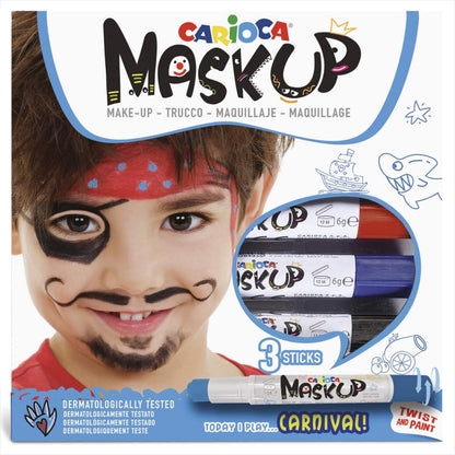 Carioca colores para la piel mask up carnaval 3 uds./ kit de pintura facial para niños y niñas /Dermatológicamente testado