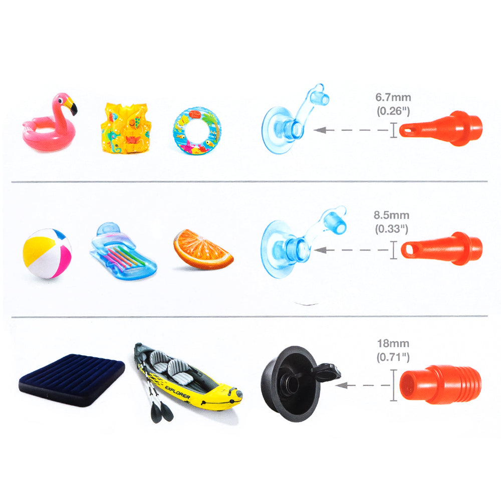 Intex Inflator Intex foot inflator with 3 nozzles 28 cm – LIMÓN ARTES