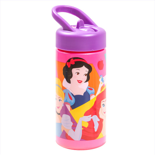 Bouteille d'eau PP Playground 410 ml Disney Princess/Sport avec paille et poignée intégrée