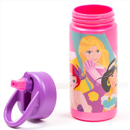 Bouteille d'eau PP Playground 410 ml Disney Princess/Sport avec paille et poignée intégrée