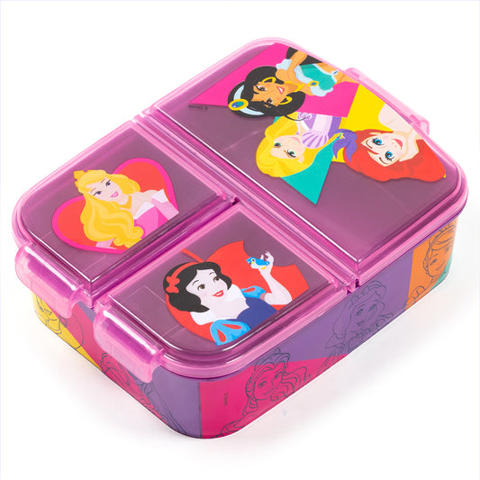 Stor Disney Princess Multiple Sandwich Box/ 300 ml with 3 Compartments/ BPA Free/ Children's Lunch Box/School/Nursery