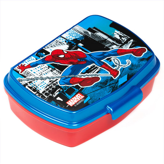 Stor Rectangular Sandwich Box Spiderman streets / BPA Free / Lunch Box for Kids / School / Nursery