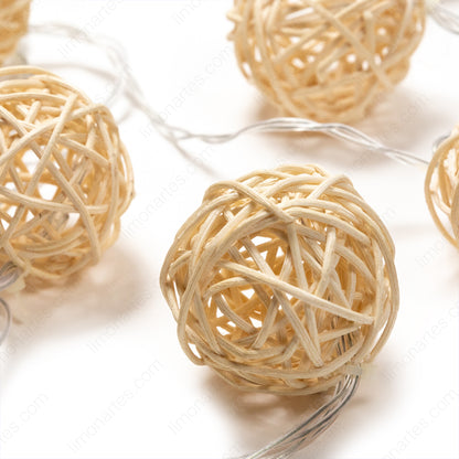 3M 10L Rattan Ball LED Light,Warm White,Birthday,Christmas,Party,Gift,Dining Room,Living Room,-8231