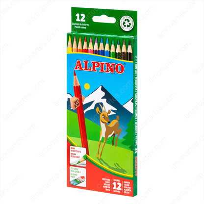 Crayons de couleur Alpino/ Boîte de 12 couleurs longues