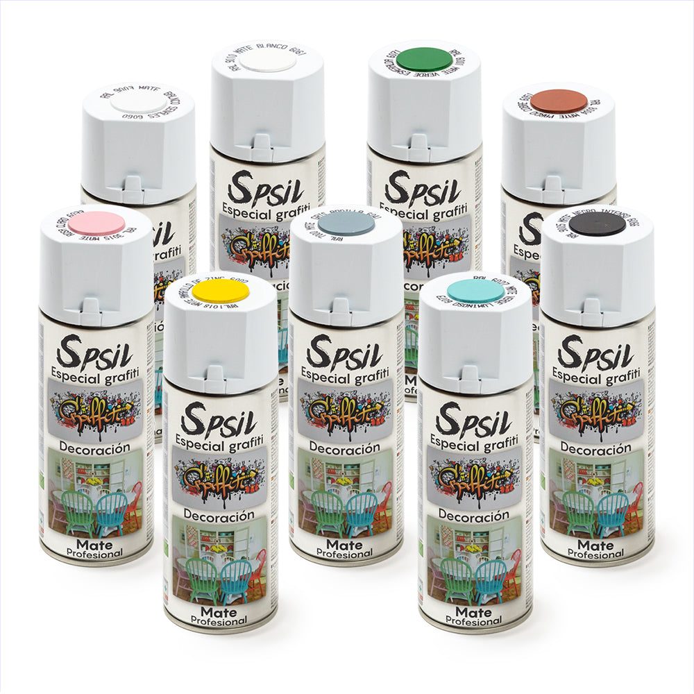 Spsil Pintura Spray 400 ml/ Especial graffiti decoración/ Varios colores disponibles - LIMÓN ARTES