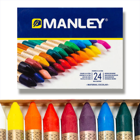 Manley Crayons 24 Units/Professional Colored Crayons/Assorted Colors