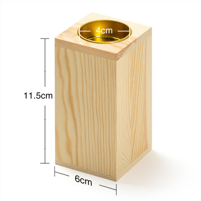 Wooden candle holder (Candle not included)/11.5x6x6cm/ Suitable for gifts and home decoration